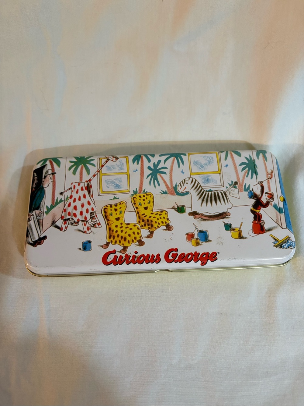 Kids Paint/PencilCase - White with Colorful Print